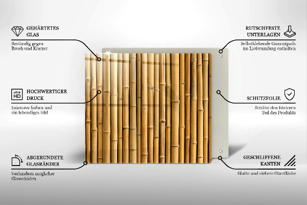 Herdplattenabdeckung Natur-Boho-Bambus