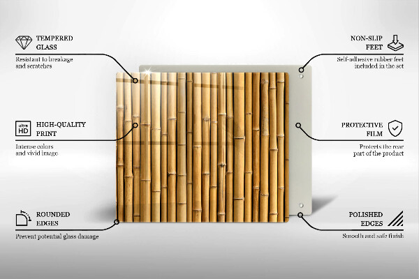 Herdplattenabdeckung Natur-Boho-Bambus