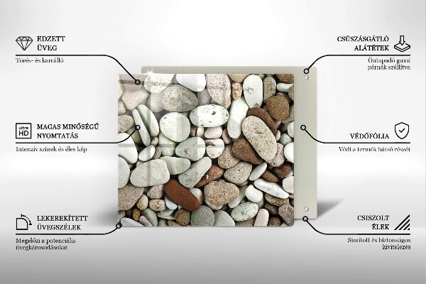 Herdplattenabdeckung Kleine Steine im Hintergrund