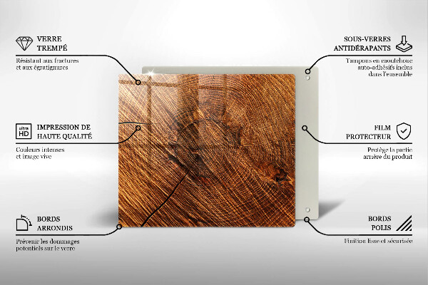 Herdplattenabdeckung Holzstruktur