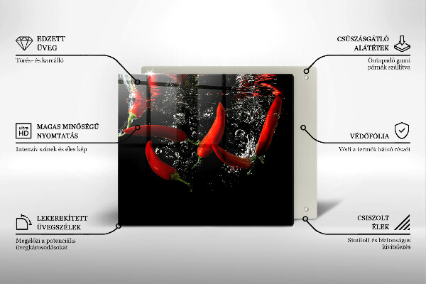 Herdplattenabdeckung Chilischoten in Wasser