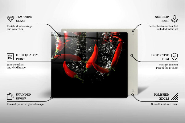 Herdplattenabdeckung Chilischoten in Wasser