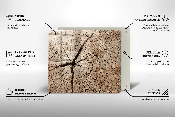 Herdplattenabdeckung Querschnitt eines Baumes