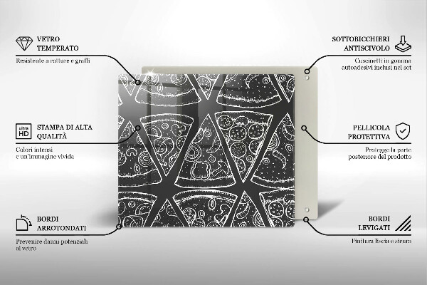 Herdplattenabdeckung Pizzaillustration