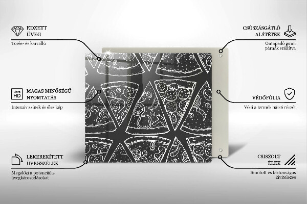 Herdplattenabdeckung Pizzaillustration