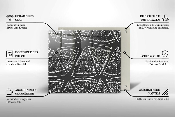 Herdplattenabdeckung Pizzaillustration