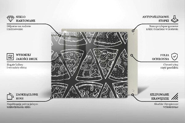 Herdplattenabdeckung Pizzaillustration
