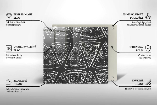 Herdplattenabdeckung Pizzaillustration