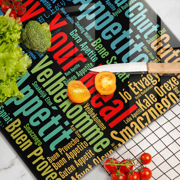 Herdplattenabdeckung Untertitel Guten Appetit Sprachen