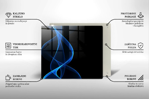 Herdplattenabdeckung Blaue Rauchlinien