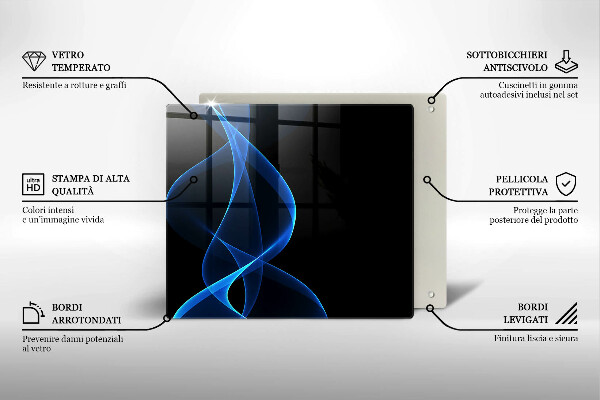Herdplattenabdeckung Blaue Rauchlinien