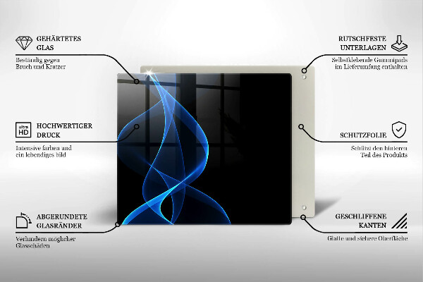 Herdplattenabdeckung Blaue Rauchlinien