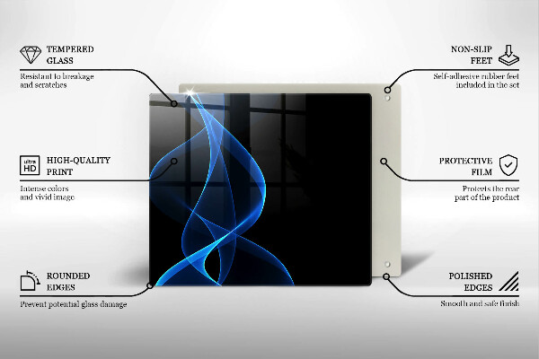 Herdplattenabdeckung Blaue Rauchlinien