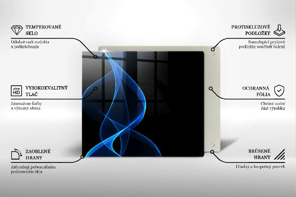 Herdplattenabdeckung Blaue Rauchlinien