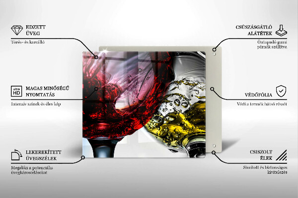 Ceranfeldabdeckung Gläser Wein