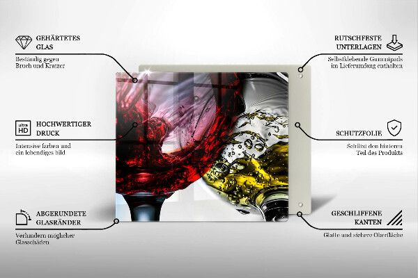 Ceranfeldabdeckung Gläser Wein