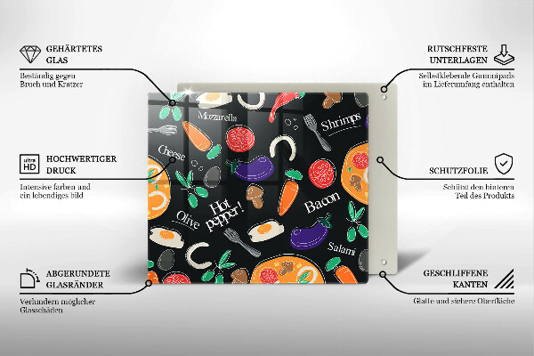 Herdplattenabdeckung Lebensmittelillustration