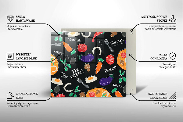 Herdplattenabdeckung Lebensmittelillustration