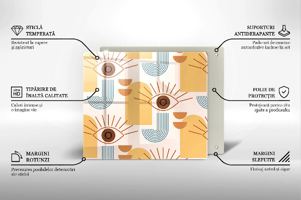 Herdplattenabdeckung Boho-Augenmuster