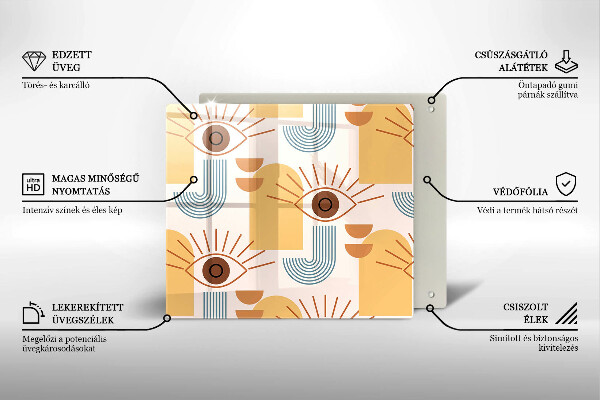 Herdplattenabdeckung Boho-Augenmuster