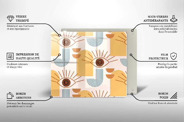 Herdplattenabdeckung Boho-Augenmuster