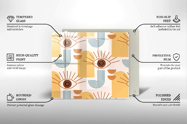 Herdplattenabdeckung Boho-Augenmuster