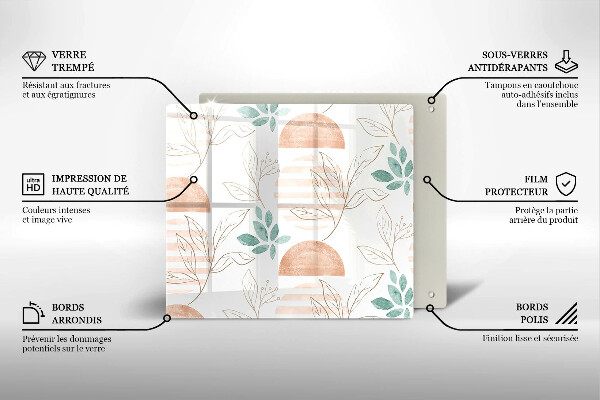 Herdplattenabdeckung Boho-Blättermuster