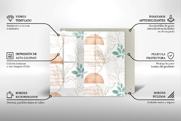 Herdplattenabdeckung Boho-Blättermuster