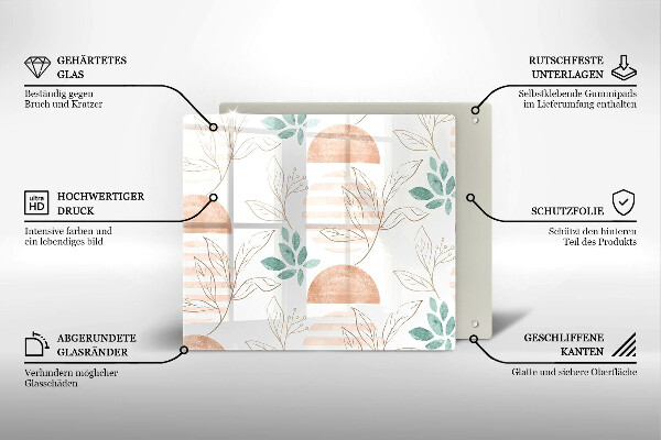 Herdplattenabdeckung Boho-Blättermuster