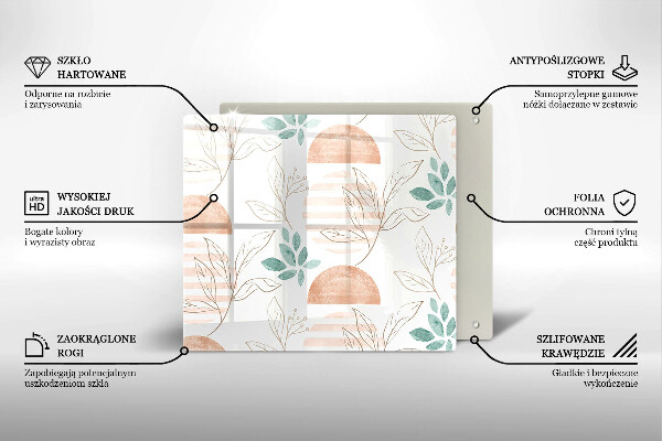 Herdplattenabdeckung Boho-Blättermuster