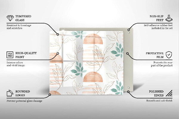 Herdplattenabdeckung Boho-Blättermuster