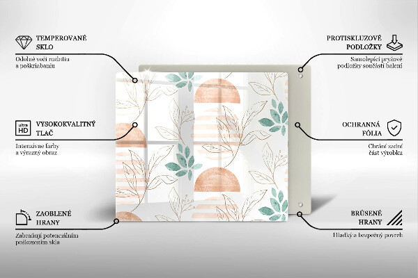 Herdplattenabdeckung Boho-Blättermuster