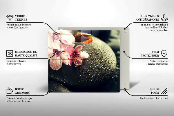 Ceranfeld schutz Blumen Zen-Steine