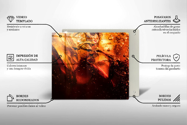 Ceranfeld schutz Cola-Getränk mit Eis