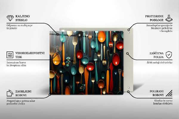 Ceranfeld schutz Bunte Löffel und Gabeln