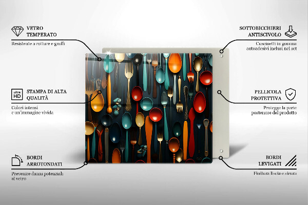 Ceranfeld schutz Bunte Löffel und Gabeln