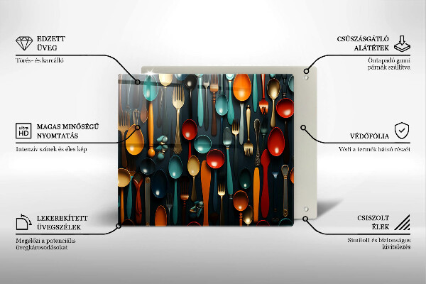 Ceranfeld schutz Bunte Löffel und Gabeln