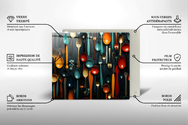 Ceranfeld schutz Bunte Löffel und Gabeln