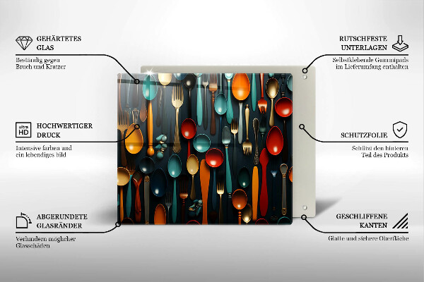 Ceranfeld schutz Bunte Löffel und Gabeln