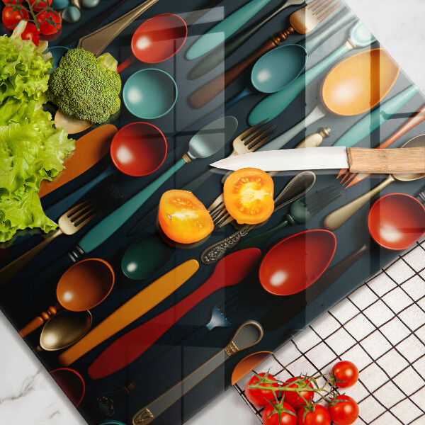 Ceranfeld schutz Bunte Löffel und Gabeln