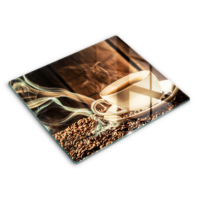 Ceranfeld schutz Tasse und Kaffeebohnen