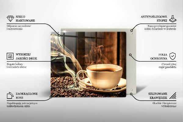 Ceranfeld schutz Tasse und Kaffeebohnen