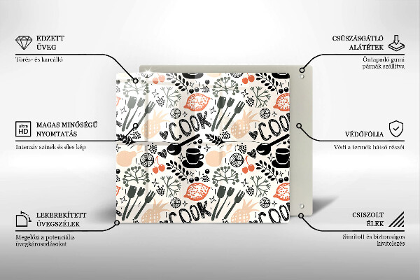 Ceranfeld schutz Cartoon-Küchenmotiv