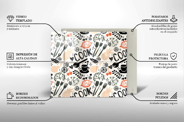 Ceranfeld schutz Cartoon-Küchenmotiv