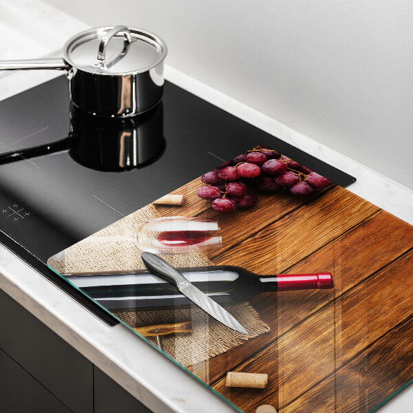 Herdplattenabdeckung Eine Flasche Rotwein