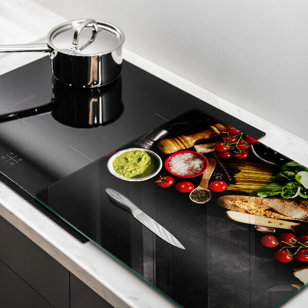 Herdplattenabdeckung Italienische Zutaten und Gewürze