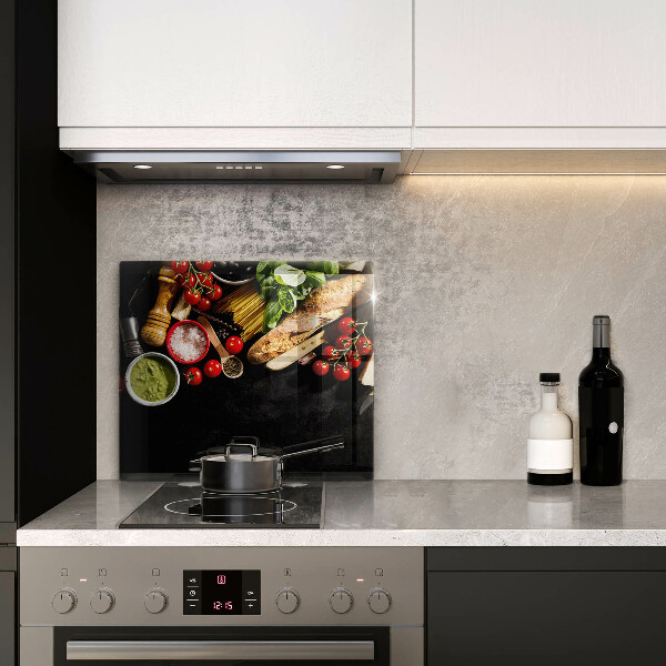 Herdplattenabdeckung Italienische Zutaten und Gewürze