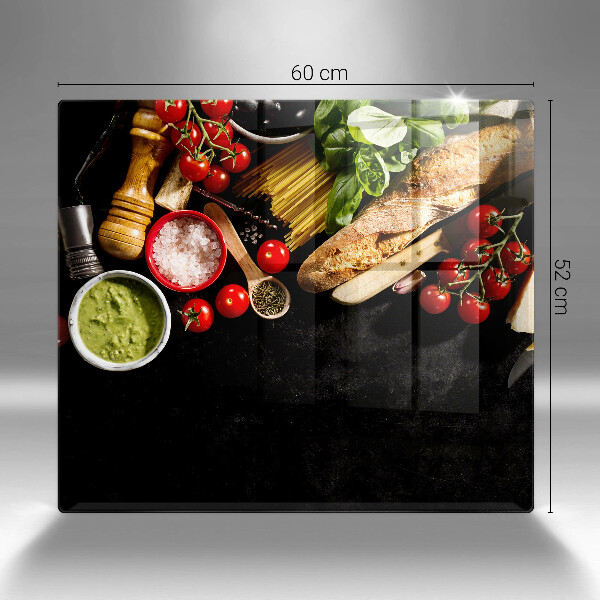 Herdplattenabdeckung Italienische Zutaten und Gewürze