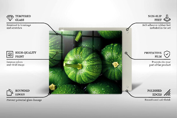 Herdplattenabdeckung Grüne Kürbisse