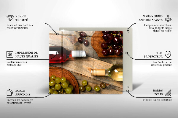 Herdplattenabdeckung Weinflaschen und Trauben